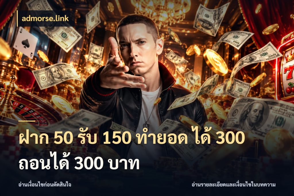ฝาก 50 รับ 150 ทํายอด ได้ 300 ถอนได้ 300 บาท โปรกับเกมที่ชอบเลือกให้ตรงสไตล์ สไตล์ admorse.link