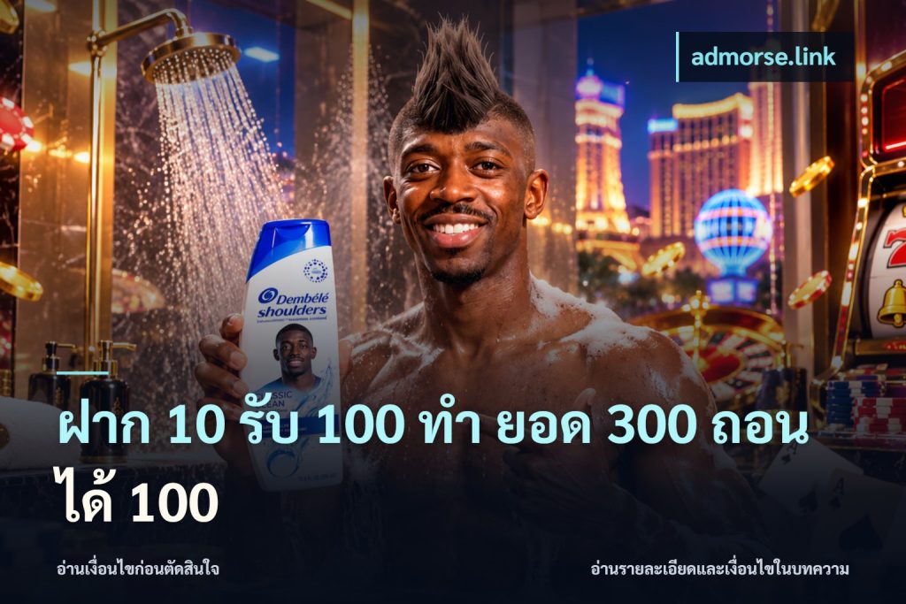 ฝาก 10 รับ 100 ทํา ยอด 300 ถอนได้ 100
