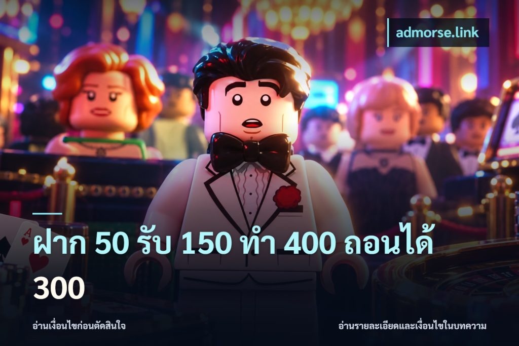 ฝาก 50 รับ 150 ทํา 400 ถอนได้ 300