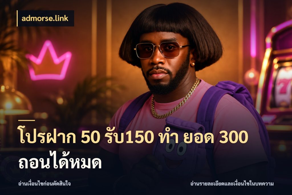 โปรฝาก 50 รับ150 ทํา ยอด 300 ถอนได้หมด admorse.link สีสันของโปรฝากและยอดรับ