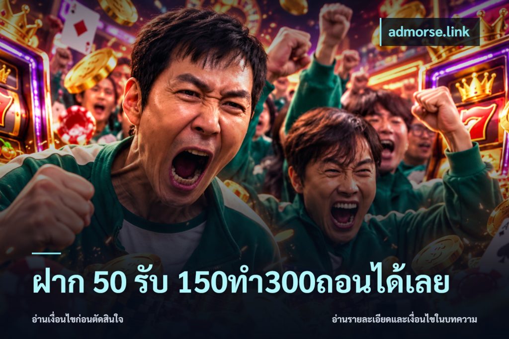 ฝาก 50 รับ 150ทำ300ถอนได้เลย