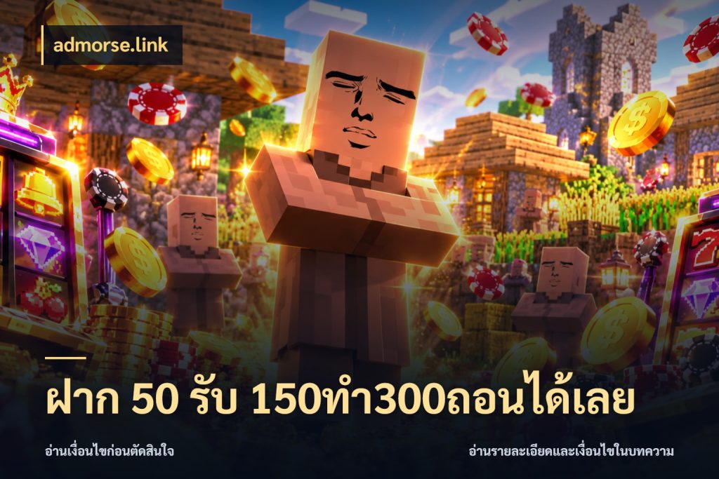ฝาก 50 รับ 150ทำ300ถอนได้เลย จับคู่โบนัสกับสไตล์เกมที่ชอบ ในมุม admorse.link