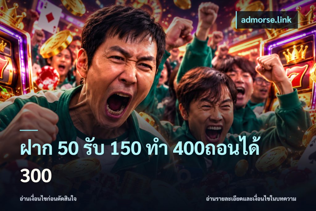 ฝาก 50 รับ 150 ทํา 400ถอนได้ 300