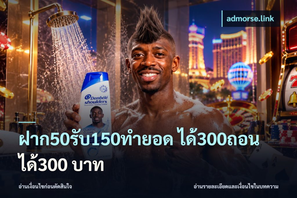 ฝาก50รับ150ทํายอด ได้300ถอนได้300 บาท