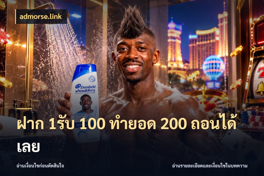ฝาก 1รับ 100 ทํายอด 200 ถอนได้เลย admorse.link สีสันของโปรฝากและยอดรับ
