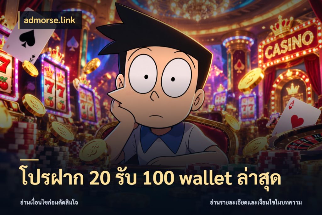 โปรฝาก 20 รับ 100 wallet ล่าสุด