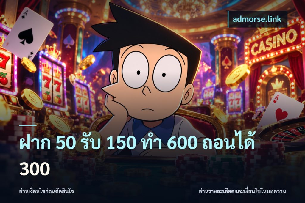 ฝาก 50 รับ 150 ทํา 600 ถอนได้ 300