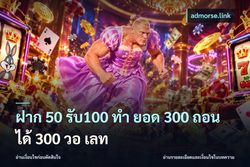 ฝาก 50 รับ100 ทํา ยอด 300 ถอนได้ 300 วอ เลท