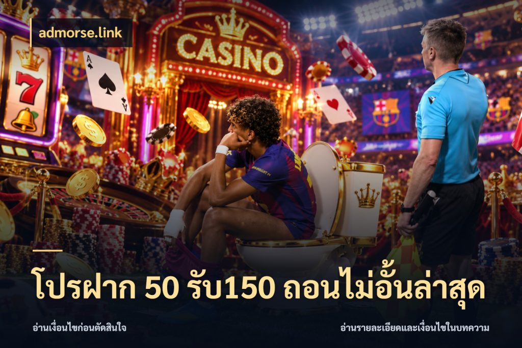 โปรฝาก 50 รับ150 ถอนไม่อั้นล่าสุด ยอดฝากและยอดรับในมุมของคนชอบลุ้น กับ admorse.link