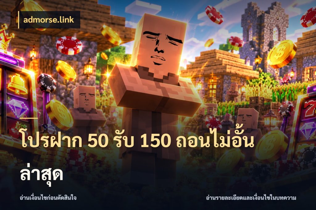 โปรฝาก 50 รับ 150 ถอนไม่อั้น ล่าสุด โปรยอดรับที่สายเกมสนใจ กับ admorse.link
