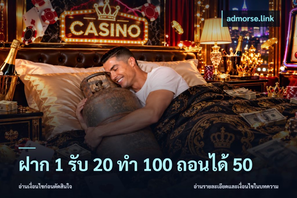 ฝาก 1 รับ 20 ทำ 100 ถอนได้ 50
