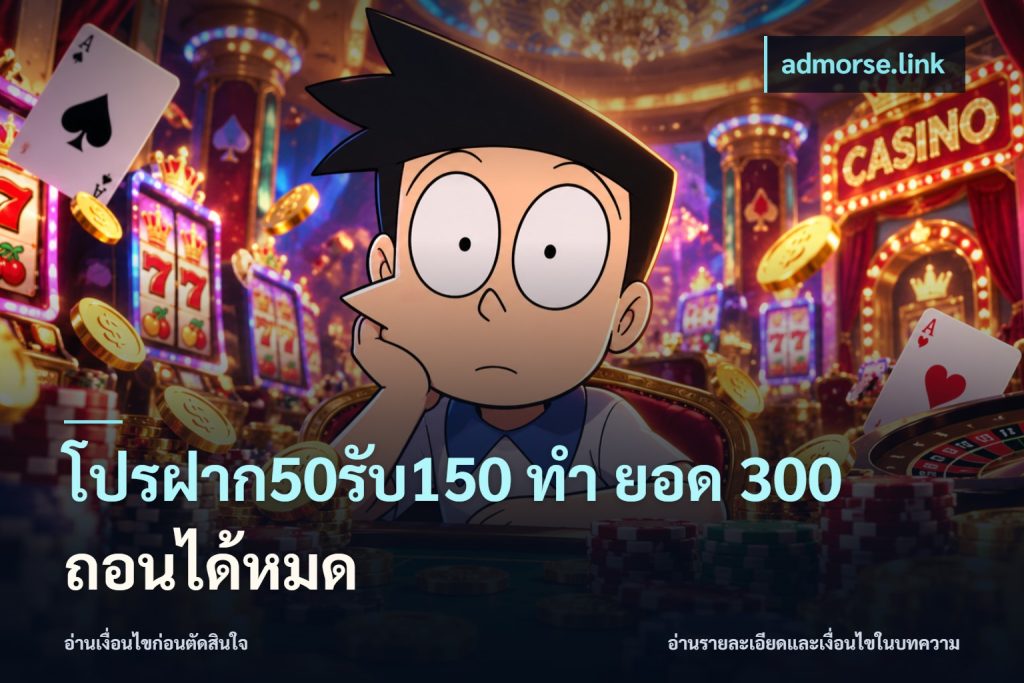 โปรฝาก50รับ150 ทํา ยอด 300 ถอนได้หมด