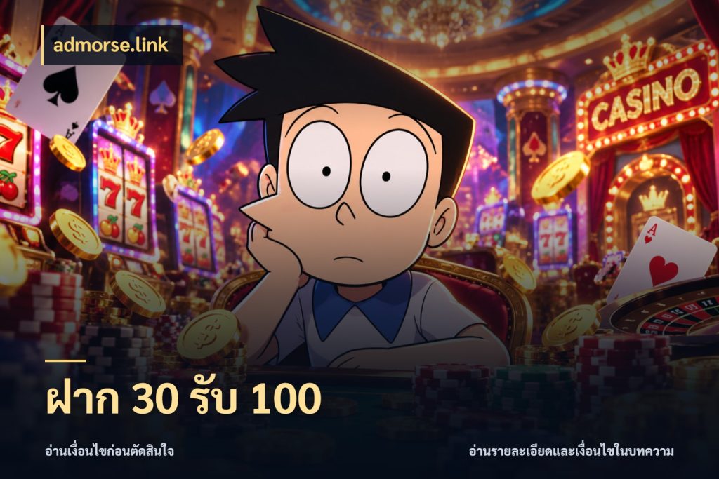 ฝาก 30 รับ 100 admorse.link ยอดฝากและยอดรับในมุมของคนชอบลุ้น