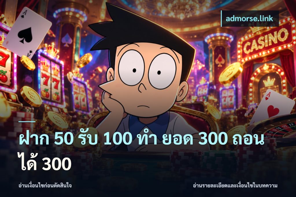 ฝาก 50 รับ 100 ทํา ยอด 300 ถอนได้ 300