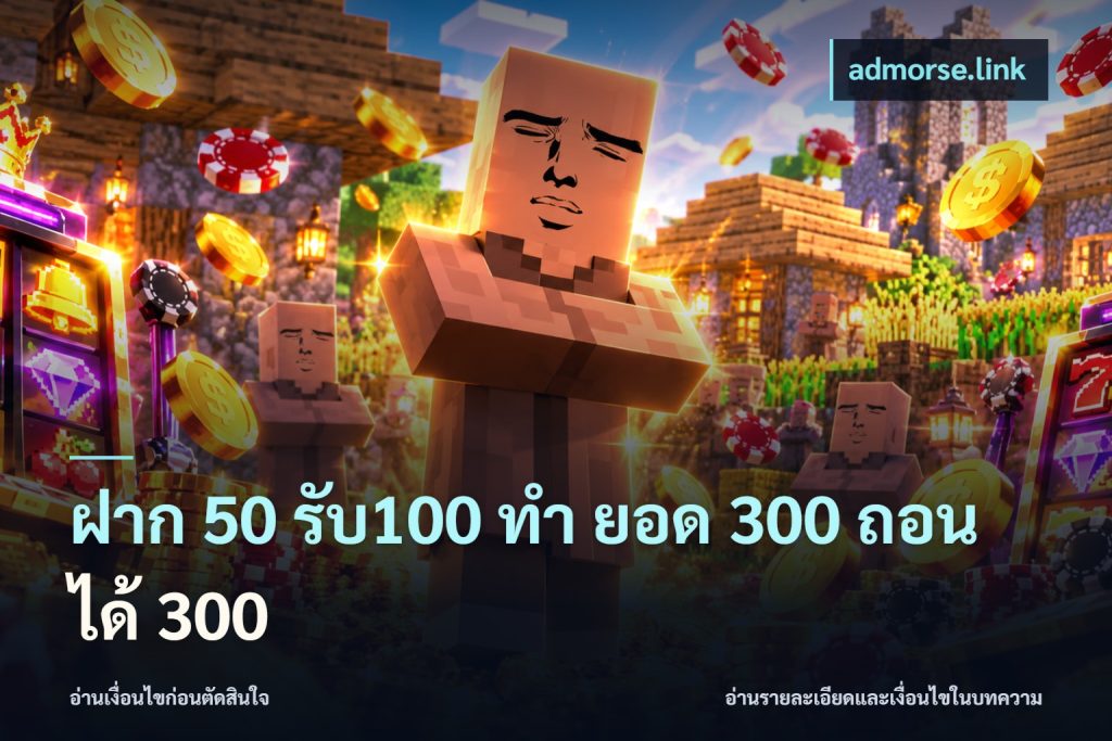 ฝาก 50 รับ100 ทํา ยอด 300 ถอนได้ 300
