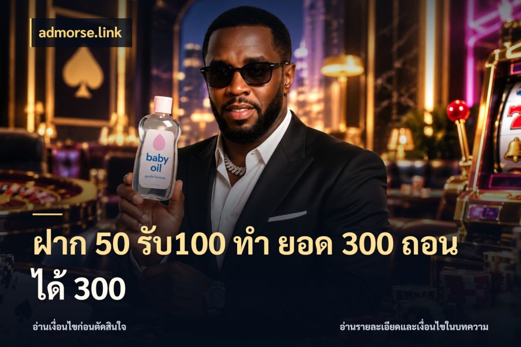 ฝาก 50 รับ100 ทํา ยอด 300 ถอนได้ 300 admorse.link สายโบนัสเลือกจังหวะสนุกได้อย่างไร