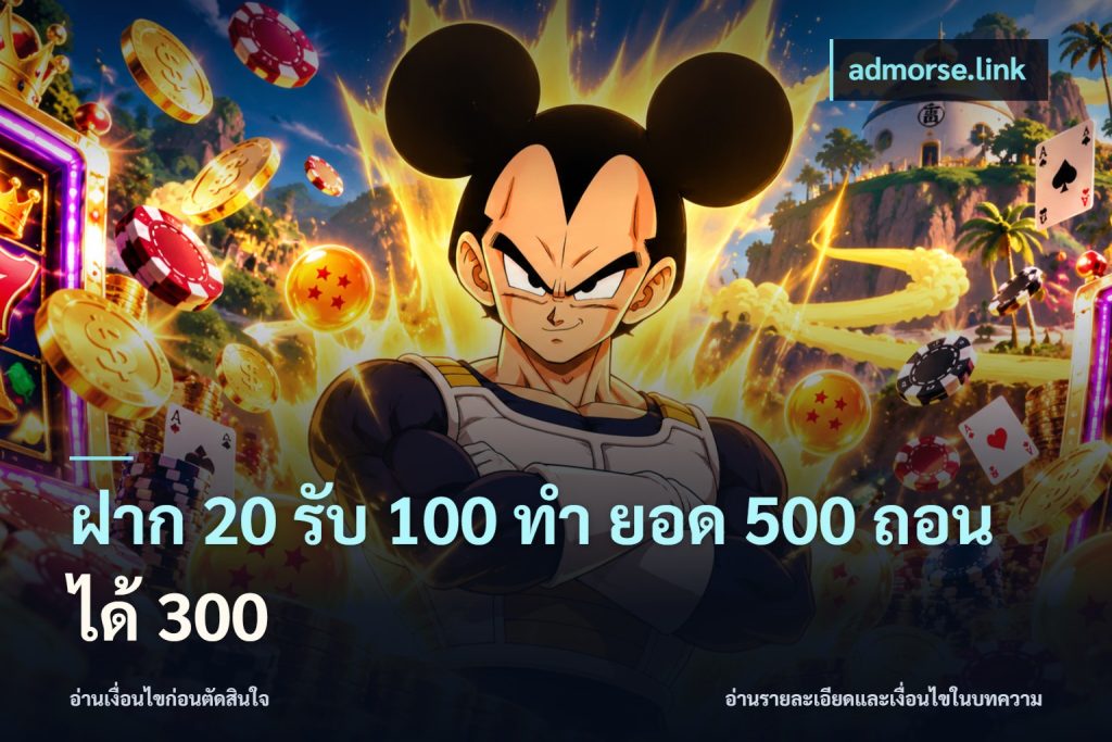 ฝาก 20 รับ 100 ทํา ยอด 500 ถอนได้ 300