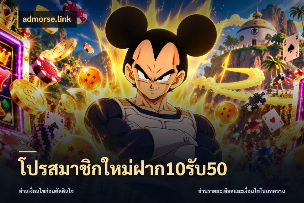 โปรสมาชิกใหม่ฝาก10รับ50 จับประเด็นยอดรับก่อนเลือกความสนุก ในมุม admorse.link