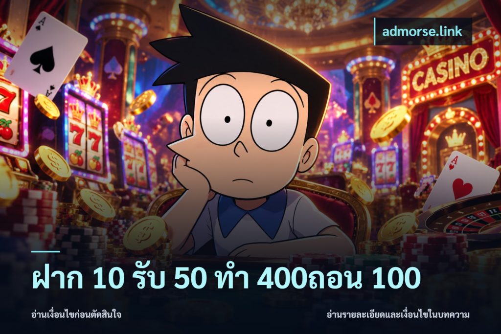 ฝาก 10 รับ 50 ทํา 400ถอน 100