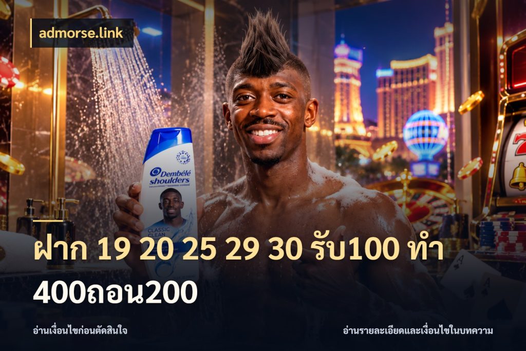 ฝาก 19 20 25 29 30 รับ100 ทำ 400ถอน200 สายโบนัสเลือกจังหวะสนุกได้อย่างไร ในมุม admorse.link