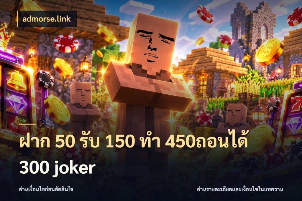 ฝาก 50 รับ 150 ทํา 450ถอนได้ 300 joker จุดเด่นของเครดิตที่คนชอบเกมอยากรู้ ในมุม admorse.link