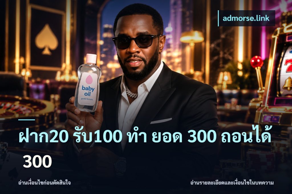 ฝาก20 รับ100 ทํา ยอด 300 ถอนได้ 300