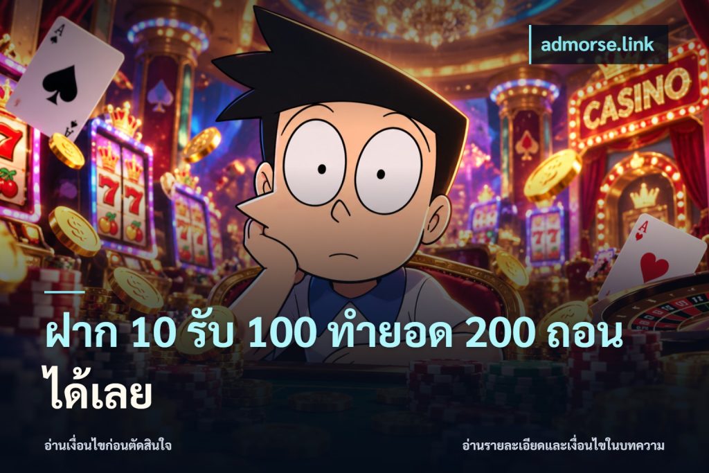 ฝาก 10 รับ 100 ทำยอด 200 ถอนได้เลย
