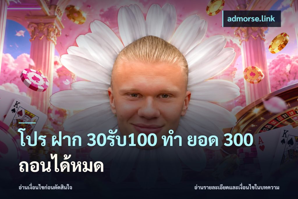 โปร ฝาก 30รับ100 ทํา ยอด 300 ถอนได้หมด