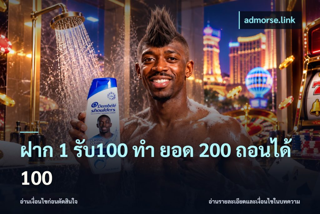 ฝาก 1 รับ100 ทํา ยอด 200 ถอนได้ 100