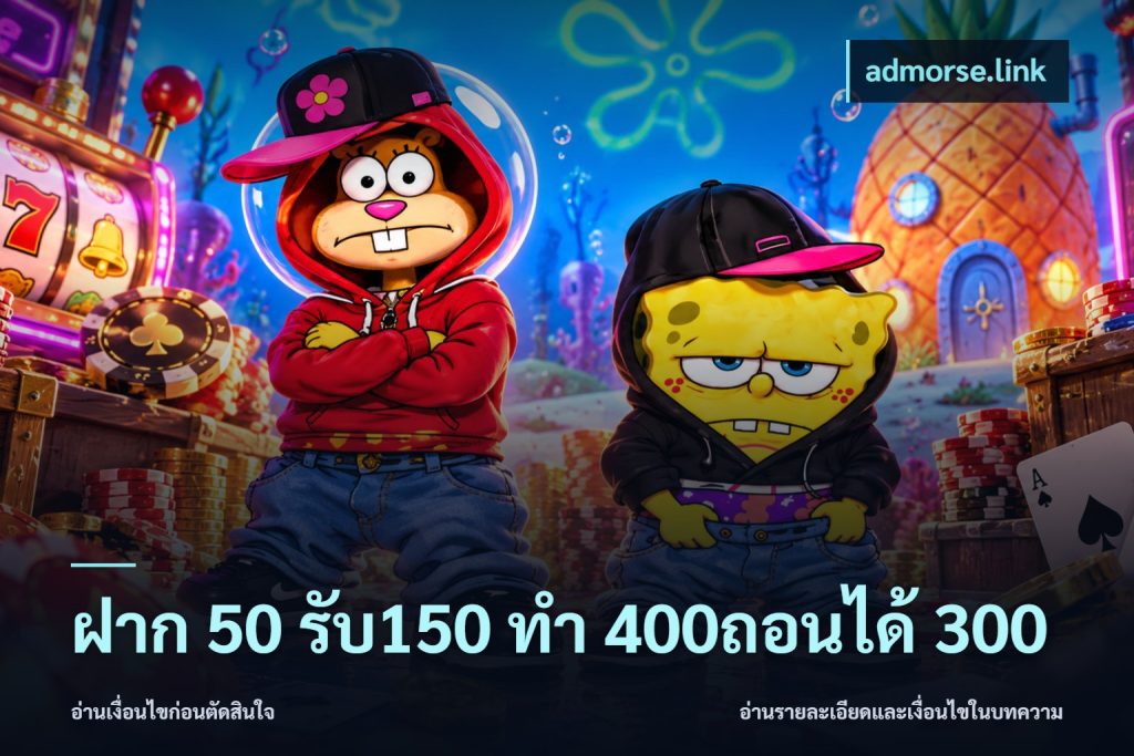 ฝาก 50 รับ150 ทํา 400ถอนได้ 300
